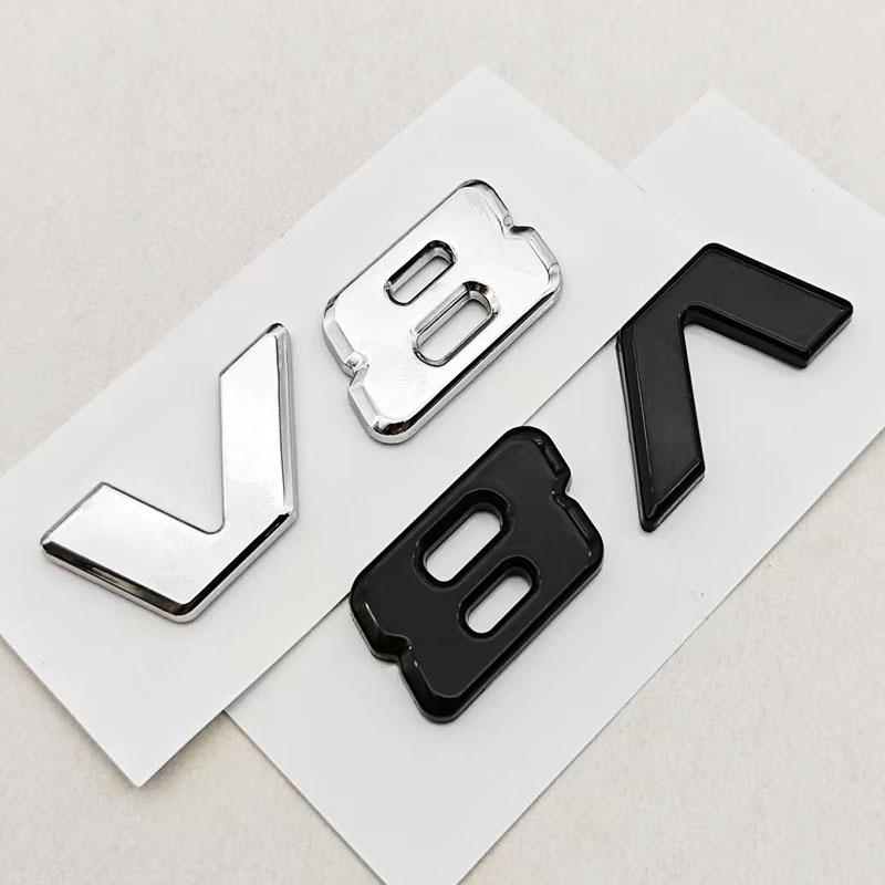 Für Mercedes Benz AMG GL ML SL 500 220 C63 S500 V8 Zubehör ABS Chrom Schwarz V8 Logo Buchstaben Auto Kotflügel Emblem Abzeichen Aufkleber