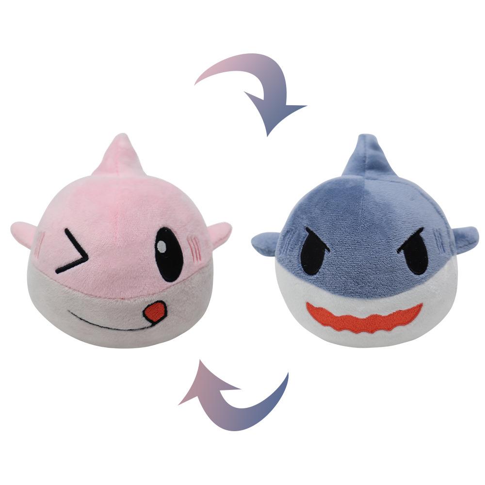 Children's Toys Cute Dolls Angry Overturned Shark Dolls Plush Toys Cartoon Sharks Double-sided Flip
