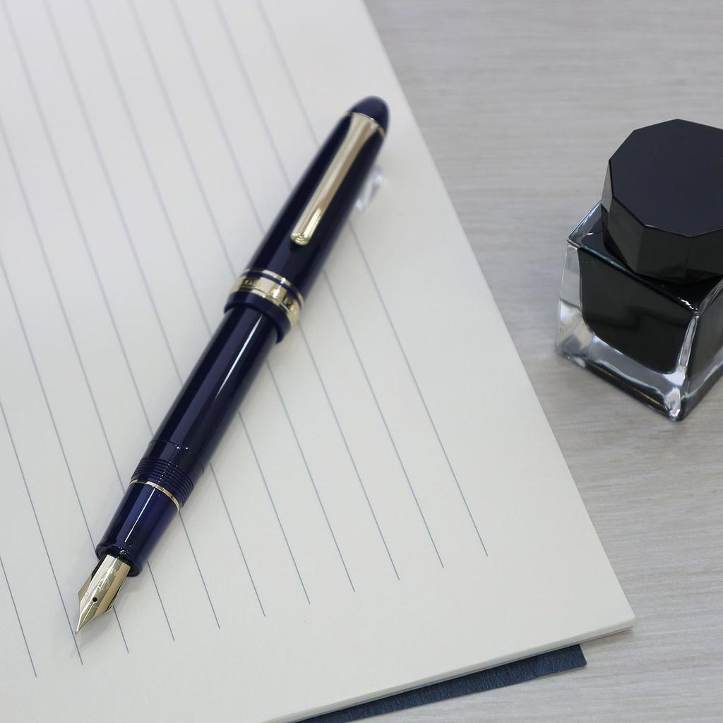 Sailor Profit Casual L Basis Gold Trim Fountain Clear Made in Extra Fine Pen, Blue, Japan, Nib, 11-0822-140