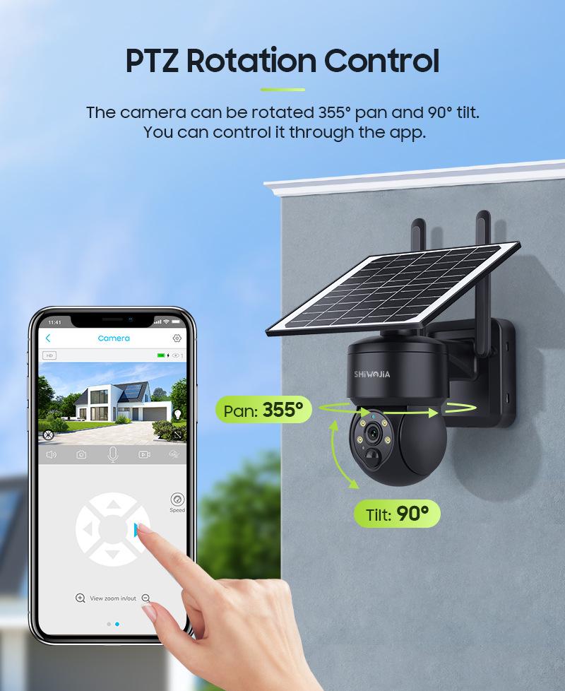 Telecamera di Sorveglianza Solare 4G Wireless da 3MP con Visione Notturna HD e Monitoraggio Remoto Esterno a Basso Consumo