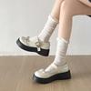Black retro British style platform jk small leather shoes women's 2025 new summer skirt French Mary Jane single shoes