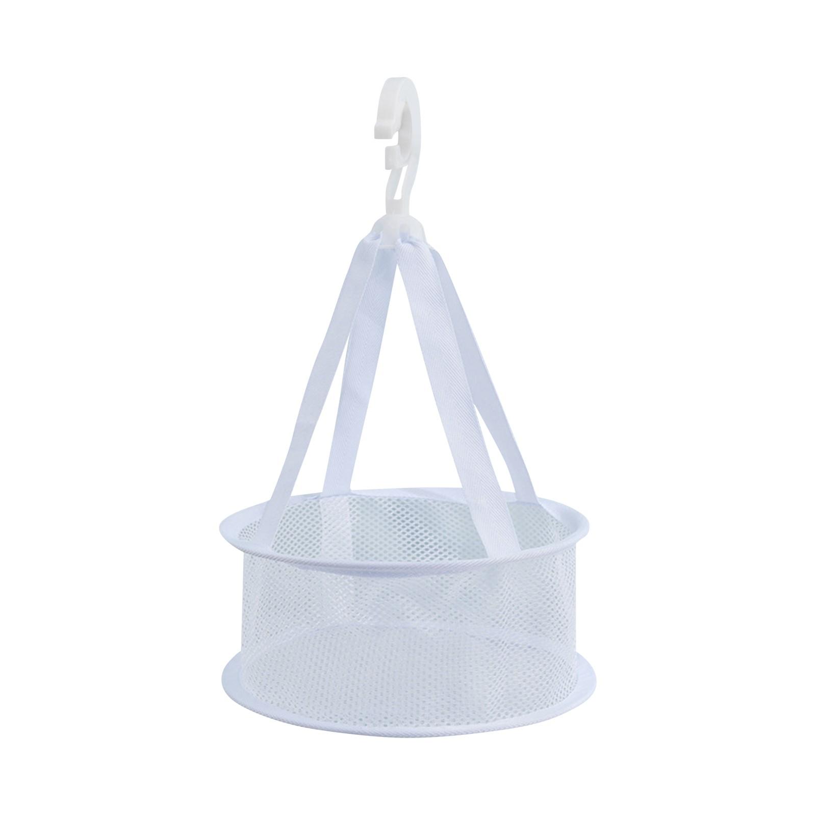 

Hanging Mesh Drying Basket with Hook for Clothes and Accessories Drying Indoor Outdoor Use Lightweight and Durable Mesh Laundry Organizer One Size белый