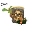 Cute Animal Shaped Planter Artificial Stump Planter Resin Tree Bark Shape Flower Pot with Koala/Frog/Sloth Rustic Bonsai Small Barrel Bucket