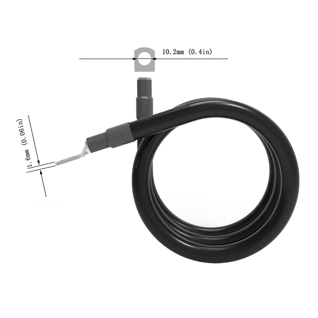 6 AWG Gauge 16mm2 30cm Wire Constant Red + Black Pure Copper 3/8