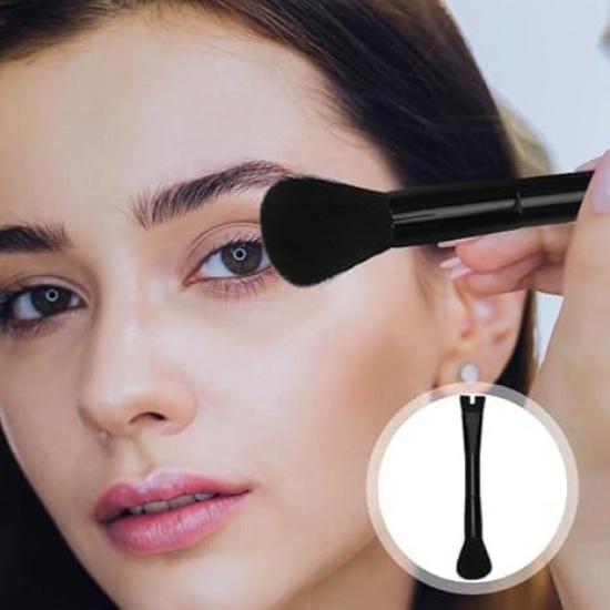 2Pcs Black Nose Contour U-Shaped Makeup Brush for Sculpting and Defining Nose Contour, 2-in-1 Precision Dual Ended Makeup Brush Perfect for Defining