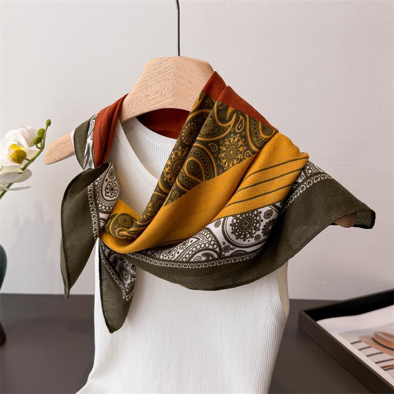 

Vintage Cashew Print Women Neck Scarf Cotton Velvet Feeling Hair Scarves Foulard Head Band Shawls Wraps Neckerchief Bandana 68x68CM
