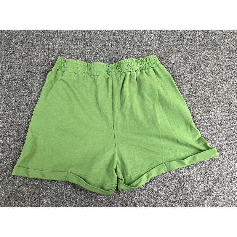 Export Old Beauty Original Single Cotton Small Terry Side Pocket Bright Color Series Women Home Sports Elastic Shorts Comfortable