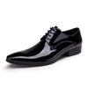 Men's Pointed Toe Leather Dress Shoes - Black European Style
