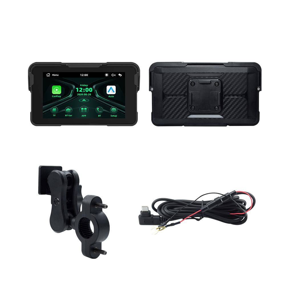 Portable 5 inch IP67 Waterproof Motorcycle GPS Navigation Wireless Carplay Android Auto Motorcycle Navigation Display Screen