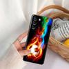 Fire Football Soccer Ball Phone Case For Samsung Galaxy S24 Ultra S23 5G S20 S21 23 FE S25 S22 S24FE Plus Case Black Soft Cover