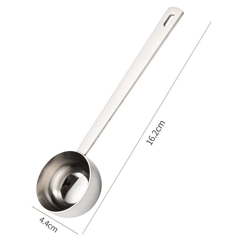Stainless Steel Coffee Measuring Scoop Long Handle Heat Resistant Spoon Multipurpose Tool for Baking Cafe Home Kitchen