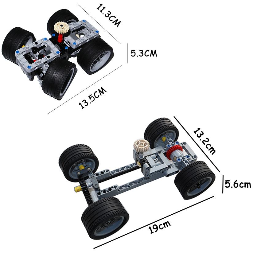 Building Blocks Drive Car Front Back Suspension Steering System Differential Gears Self-Locking Bricks MOC Technical Parts