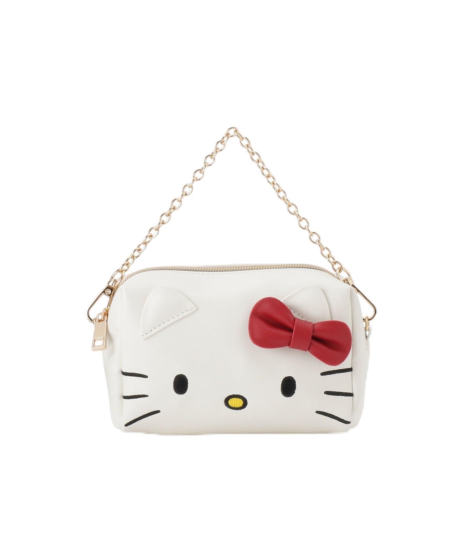 

Pouch Pouch with Face Chain 76942011 Ivory 00 [Glove] [Hello Kitty] Women s (004)