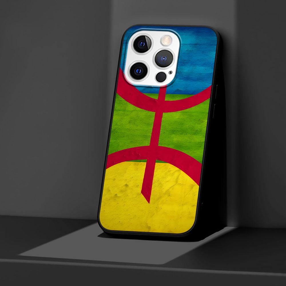 Amazigh Berber Flag Case for Apple iPhone 14 11 7 SE 2020 8 X XS 13 12 Mini XR 15 Pro Max Silicone Black Soft Phone Cover