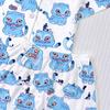 New Four Seasons Middle Children's Girls Pajamas Set Short Sleeve Shorts Cardigan Printed Kids Pajamas