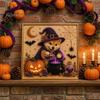 Easy Craft Kits for Beginners Halloween Faux Pearl Painting Kit, Puppy Art DIY Witch Decorative Supplies Hat Bead Kit Adults And Teens, Handmade Gift
