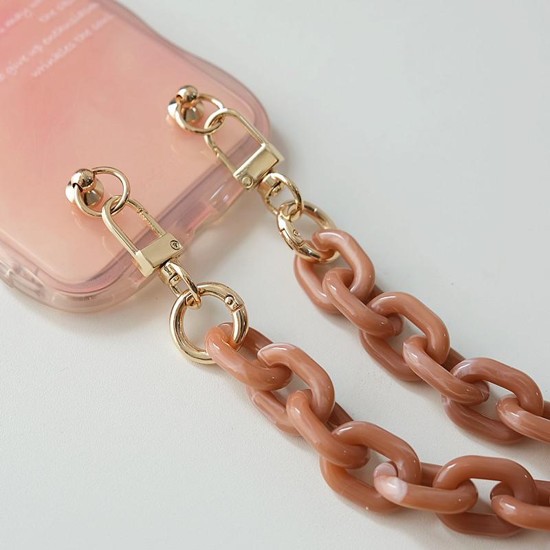 New Phone Chain Accessory Detachable Parts Candy Neon Crossbody Resin Luxury Neck Strap Phone Case Chains Acrylic Cute Shoulder Lanyard Hanging Chain