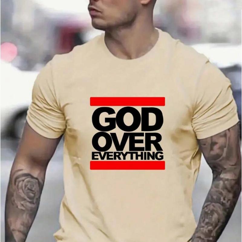 Neues Sommer-Herrenmode-T-Shirt God Over Everything Aufgedrucktes Herren-T-Shirt Top