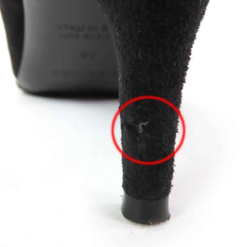 Ottimi stivaletti HERMES Blanche Api Fibbia pelle scamosciata nera Donna 38 Usati