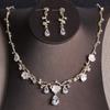 Fashion Flower Rhinestone Zircon Wedding Necklace Earring Set for Bridal Jewelry Women Wedding Dresses Accessories Party Gift