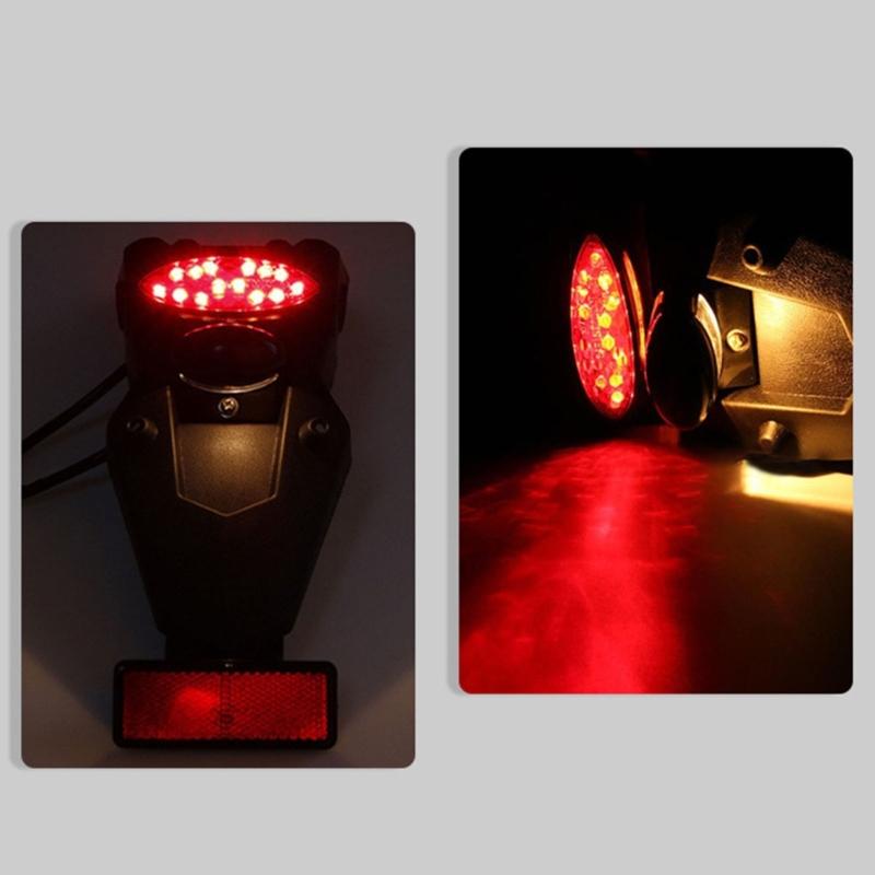 Motorcycle Rear Fenders Mudguard Cover With LED Turn Signal Brake Light for Most Motorbike Model Modification