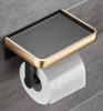 Black/White Aluminum Bathroom Paper Towel Holder Black Gold Toilet Roll Holder Mobile Phone Holder Toilet Paper Storage Rack