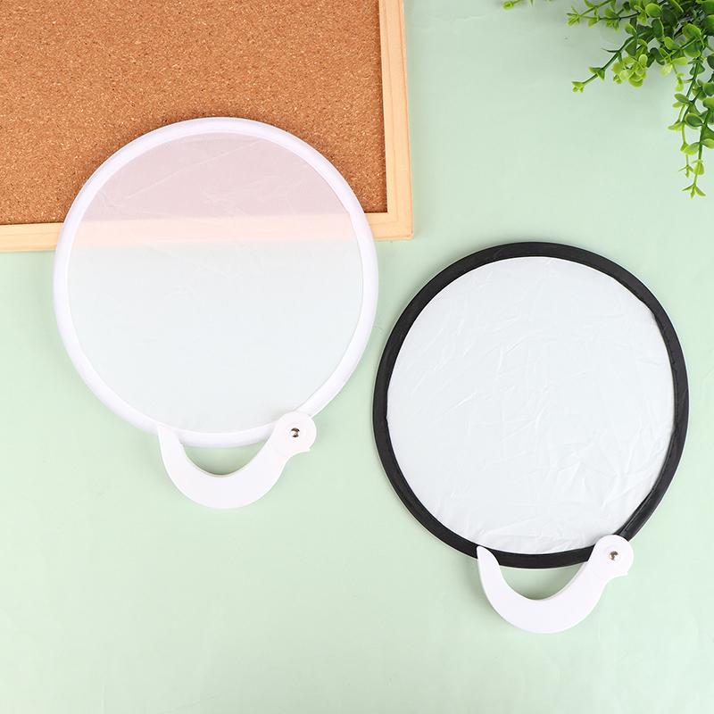 1Pc Portable Foldable Blank Round Fans Simple Summer Mini Handheld Fan Decoration Crafts Diy Dance Painting Decorative Fan