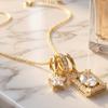 Charm Star Pendant Necklace Decoration Zircon Collarbone Chain Vintage Square Necklace  Girls