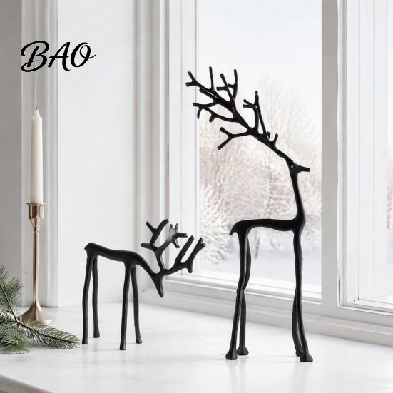 Tisch-Weihnachtsdeko Rentierstatue, Kleine Hirschskulptur Figur, Modern Elegant Kreativ für Tischplatte, Kaminsims, Wohnzimmer,