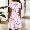 Women V Neck Watercolor Hydrangea Printed Plus Size Summer Loose Dress
