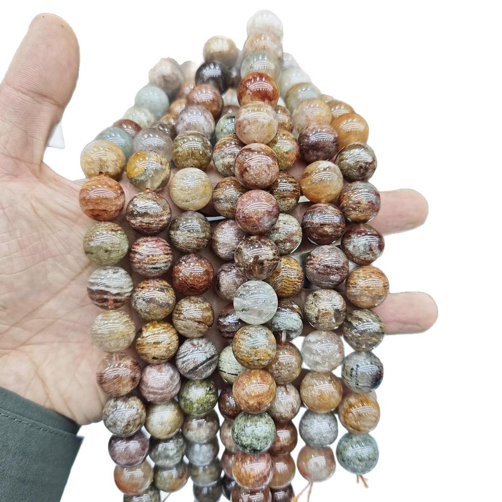 7A Natural Crystal Thousand-Layer Phantom Round Beads for DIY Jewelry and Accessories