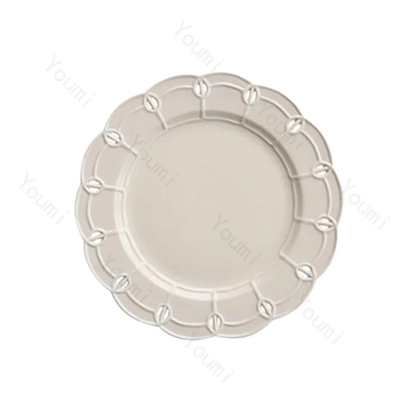 Kreativer Keramikteller in Uni-Farbe Luxus Restaurant Pasta Speiseteller Einzigartiger Ausgehöhlter Dessertteller Haushaltsgeschirr