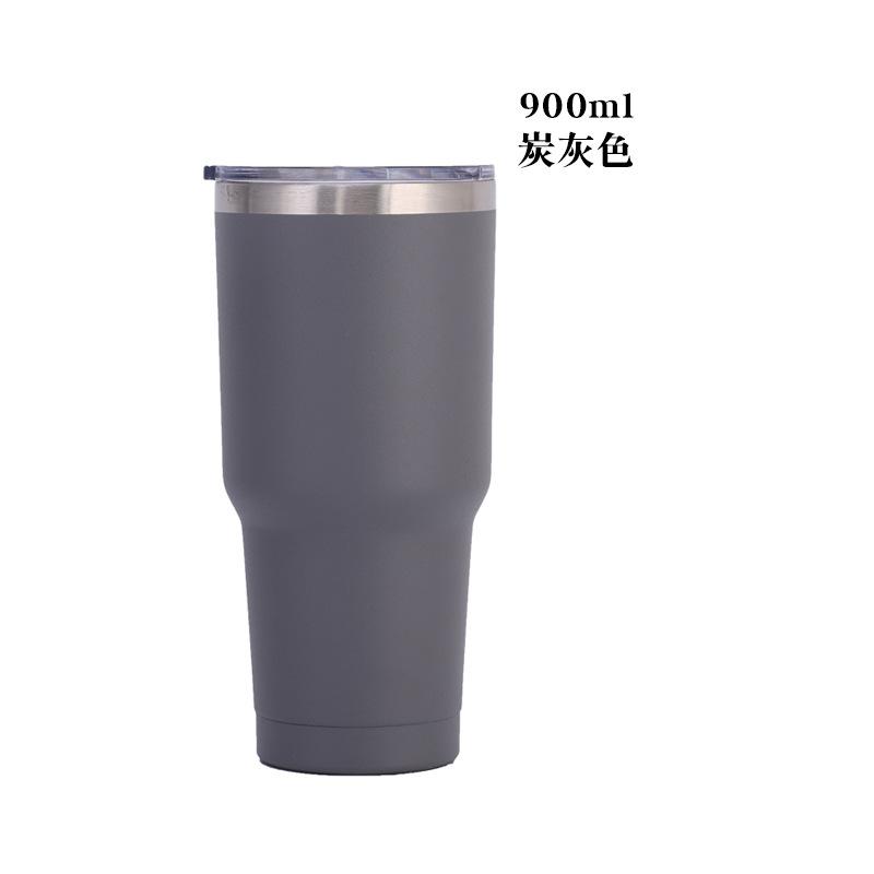 30oz 900ml Double Wall 304 Stainless Steel Car Tumbler, Vacuum Insulated Large Capacity Travel Beer Cup with Splash Lid