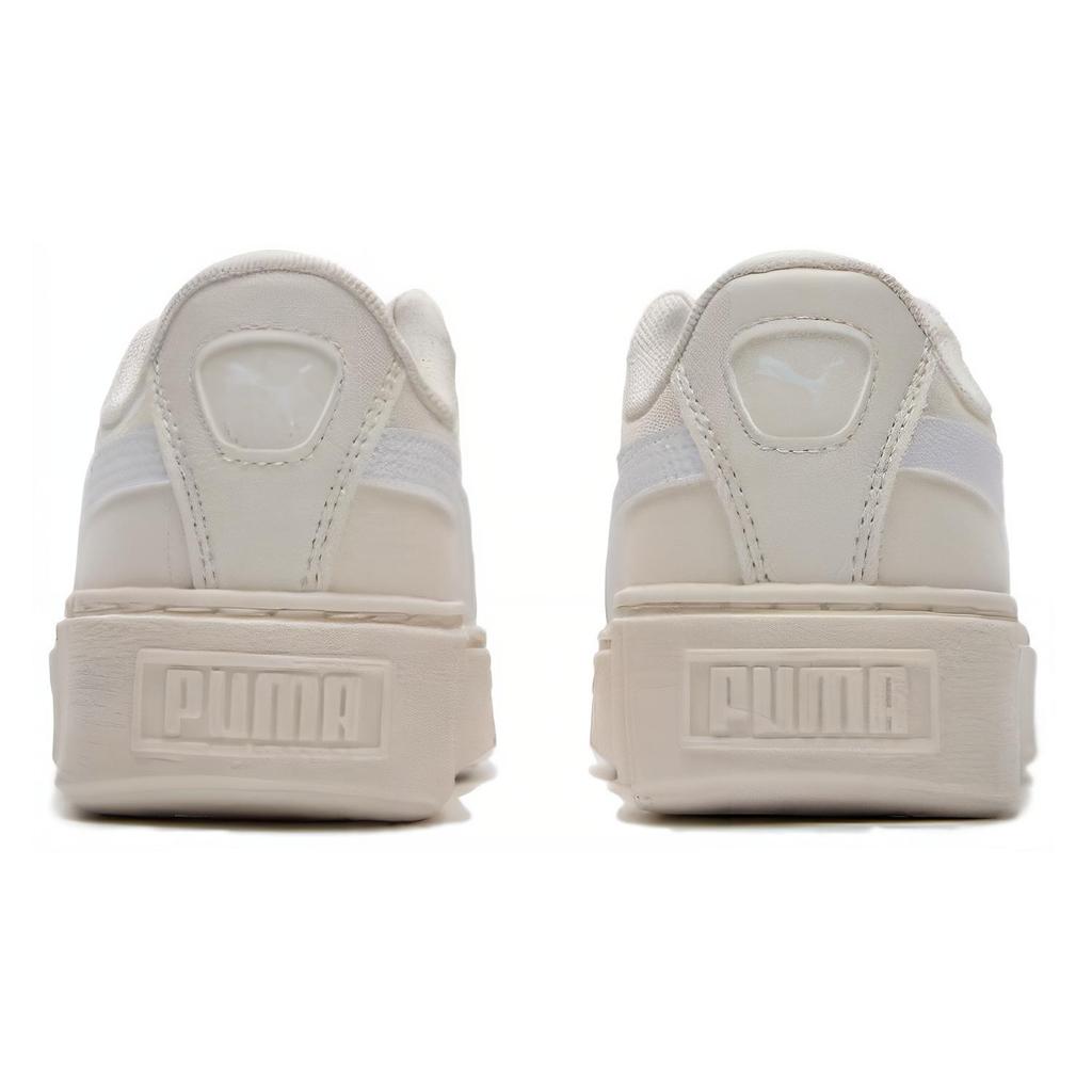 Puma BASKET PLATFORM Canvas V2 Coverage Breathable Low Top Skateboard Shoes Women's White 399699-02