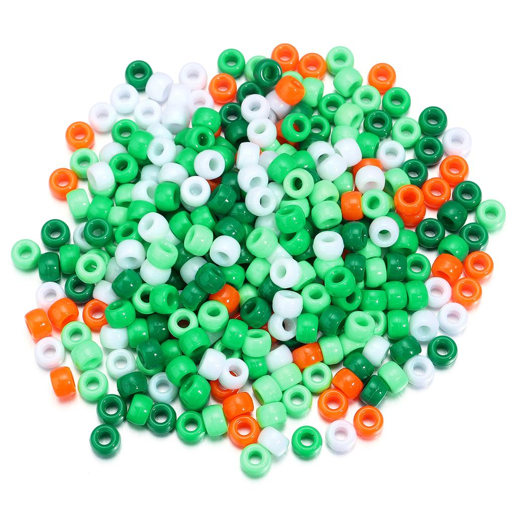 200pcs/lot 9mm Mix Color Acrylic Beads 4mm Big Hole Round Loose Beads For Jewelry Making DIY Necklace Bracelet Craft Accessories