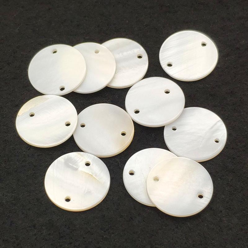 New Arrival! 25/30mm 100pcs Natural Shell Double Hole Connectors Round Charm For Handmade Jewelry Necklace/Earrings DIY Making
