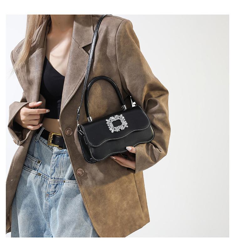 Casual Commuter Handbag Korean Style Simple Square Bag With Stitching Detail