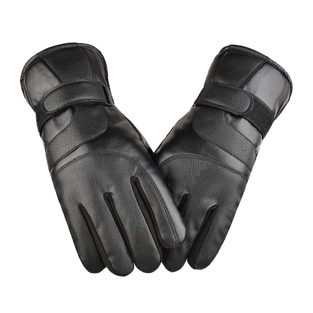 

Winter Warm Non-Slip Windproof Velvet Gloves PU Leather Gloves Touch Screen Mittens Plush Gloves