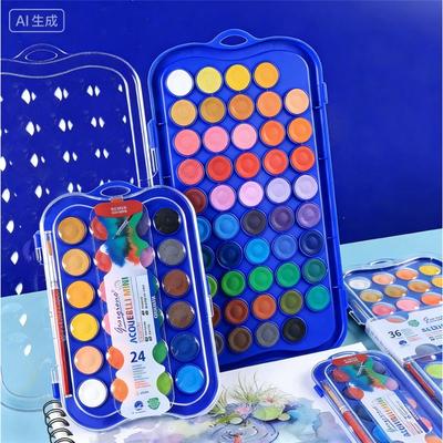 Solide Malkasten Wasserfarben-Set 36 Farben 48 Farben Künstlerbedarf Schüler Malstifte Geschenkbox