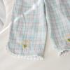 Girls' Summer Cropped Pants Rustic Style Floral Embroidery Casual Pants Breathable Pants for Baby Girls