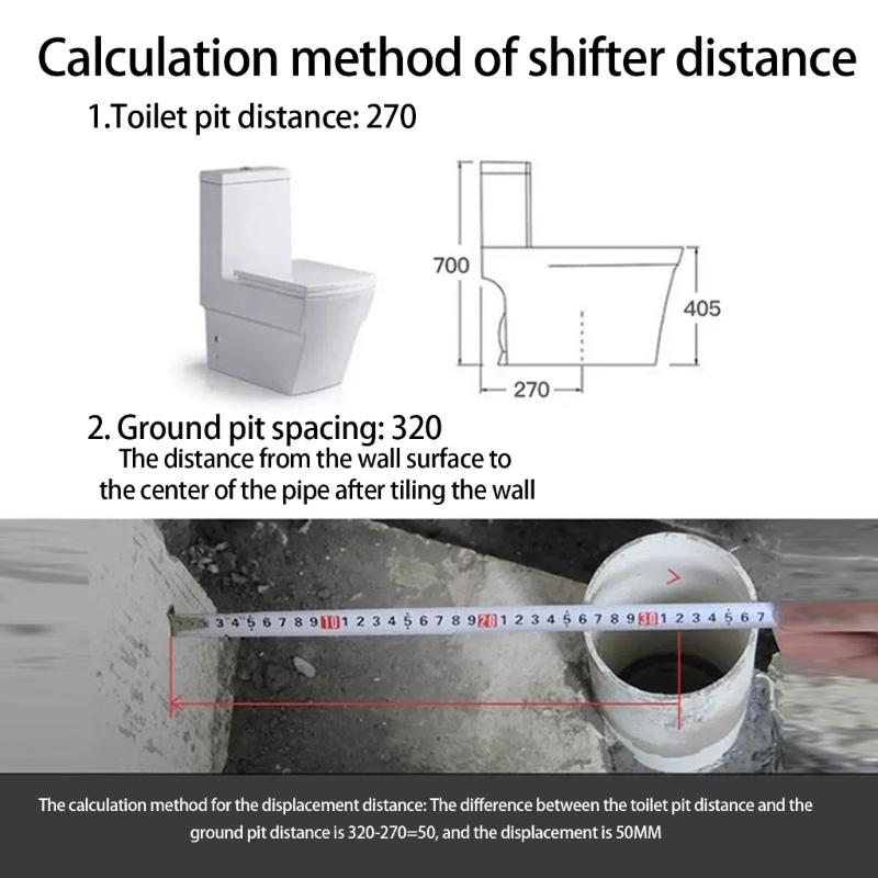 Bathroom Toilet Pipe Connectors Flush Offset Toilet Flange Fitting Change Place Connectors for Tub Waste Drain System