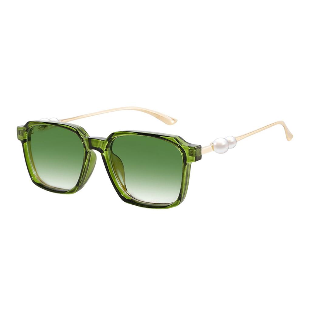 Square pearl sunglasses, new European and American fashion trend sunglasses, advanced sense and thin sunglasses, women