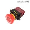 22MM LA36M Emergency Stop Button Switch E-Stop Plastic Mushroom Push Button Switches ON OFF With LED Light 12V-24V 110V 220-380V