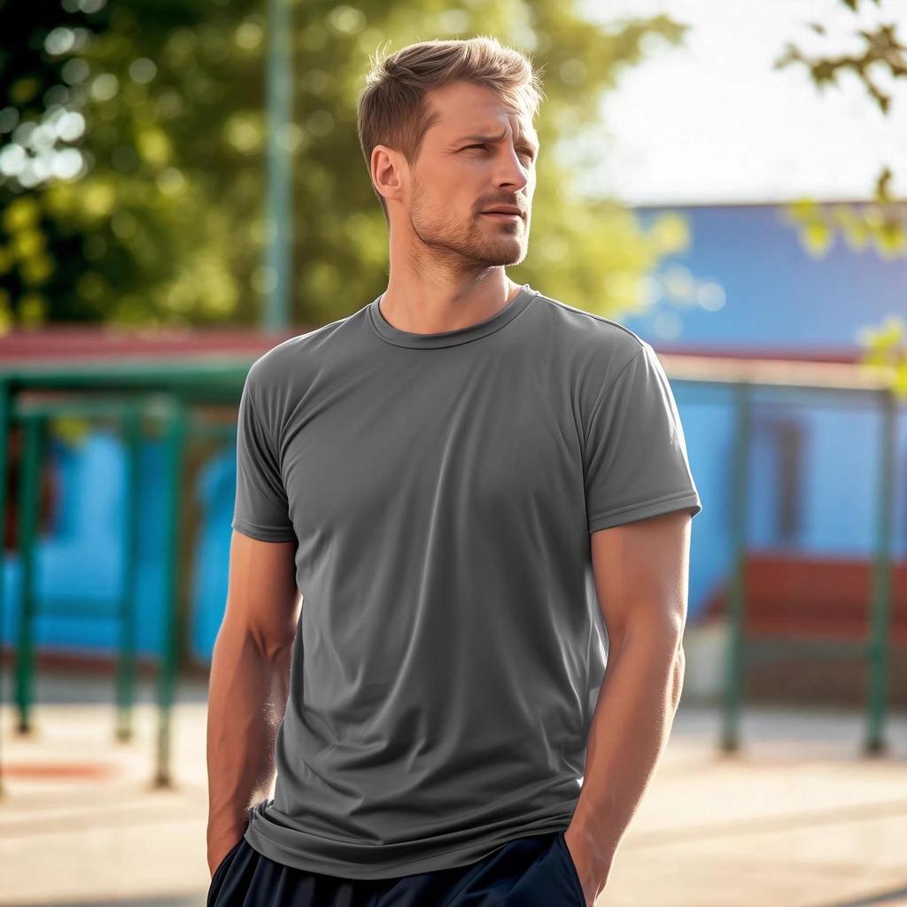 Men's Summer Sports Outdoor Jogging Top - American Style, Solid Multi-color, Versatile Fashion