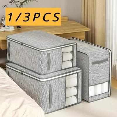 Faltbare Kleideraufbewahrungstasche Visuelle Quilt-Organisationskoffer mit Griff Zuhause Kissen Decke Organizer Kleiderschrank Sortier-Aufbewahrungsbox