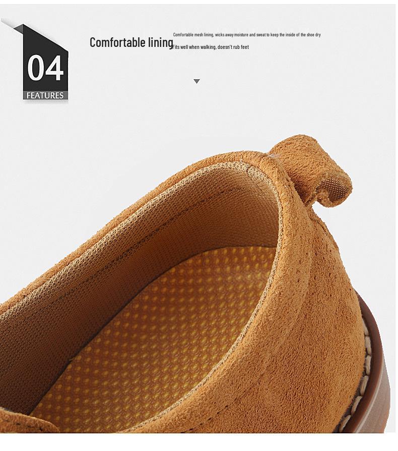 Plus Size Men's Hand-stitched Leather Martin Boots: British Style, Low-top Lace-up Casual Work Shoes for Autumn.