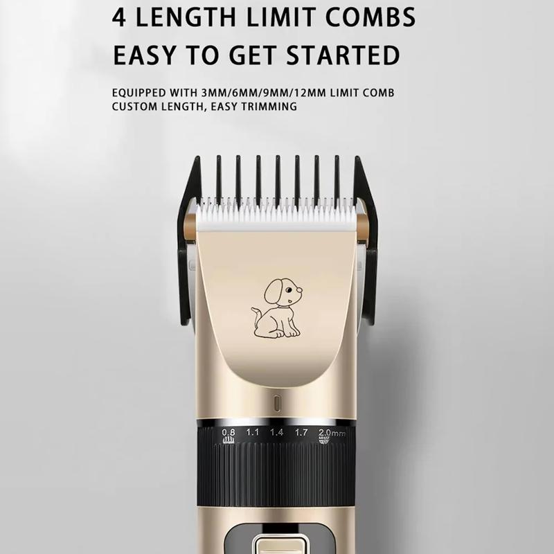 Dog Cat Hair Clipper Low Noise Rechargeable Cordless & Corded Electric Trimmer Pet Hair Thick Coats Clippers Grooming Set