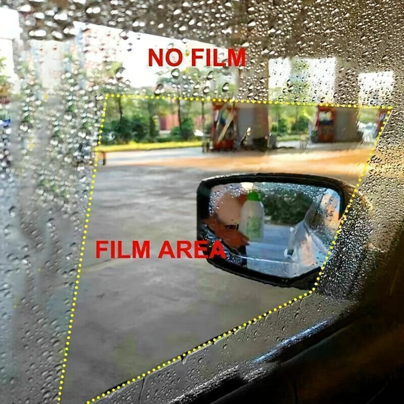 4pcs Car Rearview Mirror Film, Anti-Rain Fog Waterproof PET Clear Film