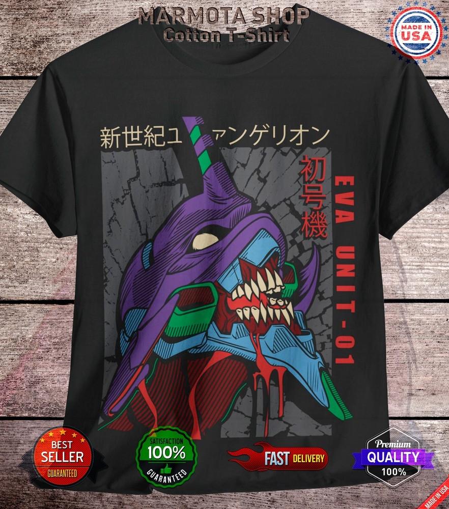 

Футболка Neon Genesis Evangelion EVA 01 Японское Аниме Манга NERV Футболка Футболка Аска 4XL
