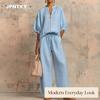 JPNTKY Women's Fashion Casual 3/4 Sleeves Pants Suits